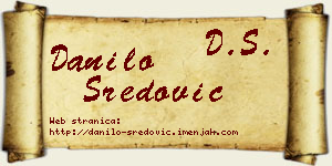 Danilo Sredović vizit kartica
